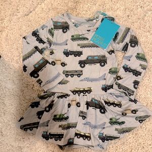 Posh Peanut Cash 6-12 Twirl Bodysuit dress NWT